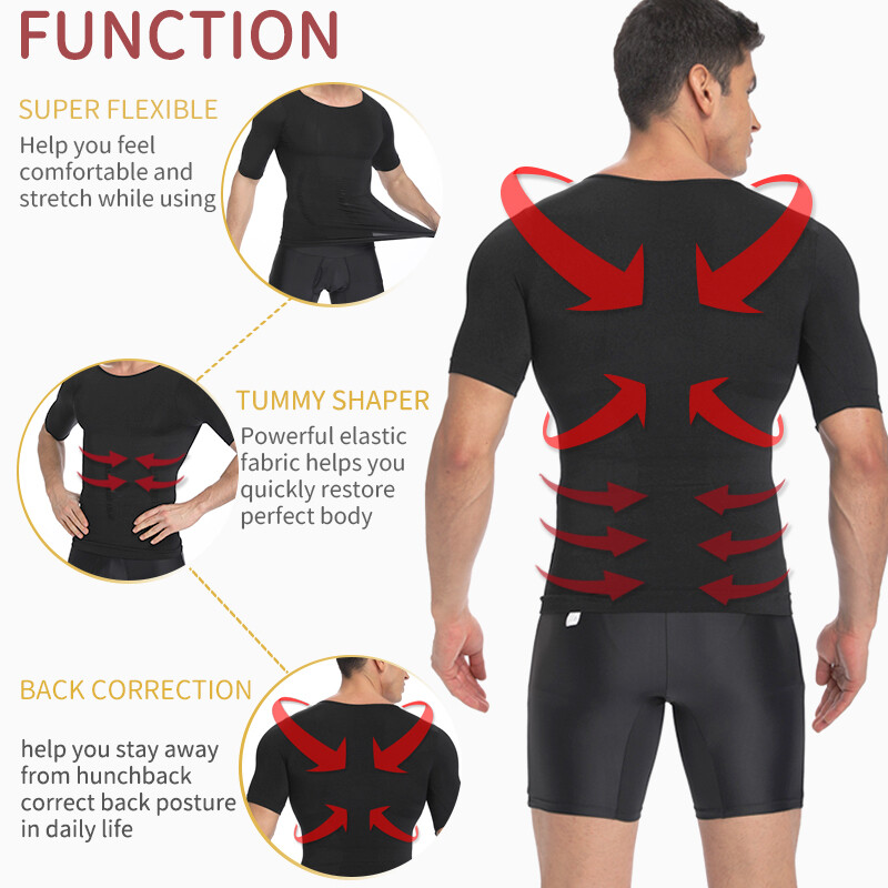 Men’s Slimming Body Shaper Vest Abs Abdomen Compression T Shirt Fitness Tank Top