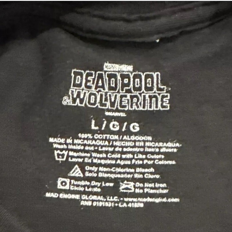 Marvel Deadpool & Wolverine “Crossed Claws” Movie Promo T-Shirt Men Large NWOT