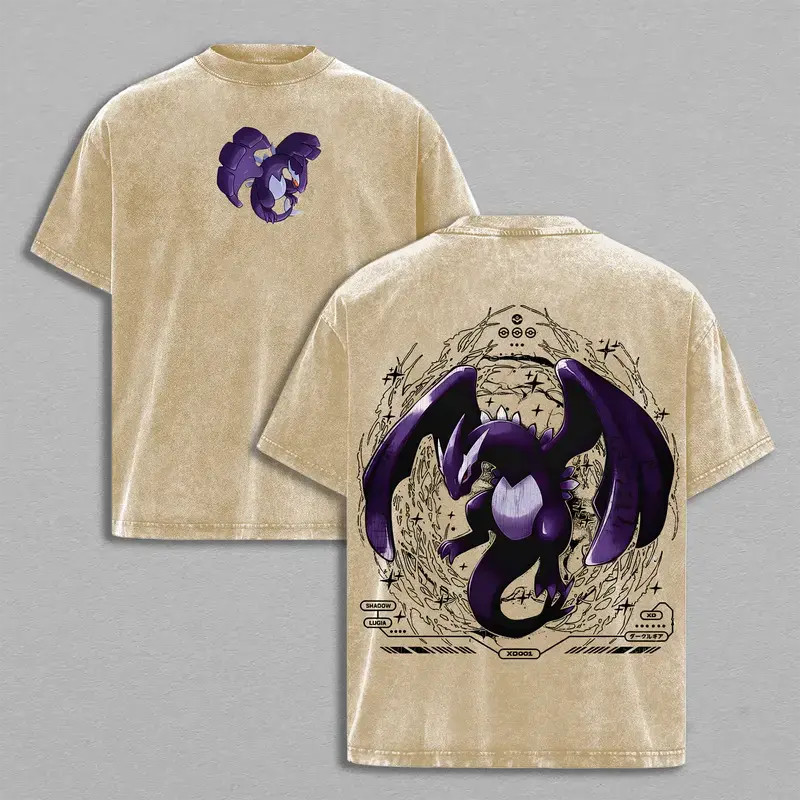 Dark Lugia PKM Vintage Heavy Cotton Anime Tee Unisex Streetwear Graphic T-Shirt