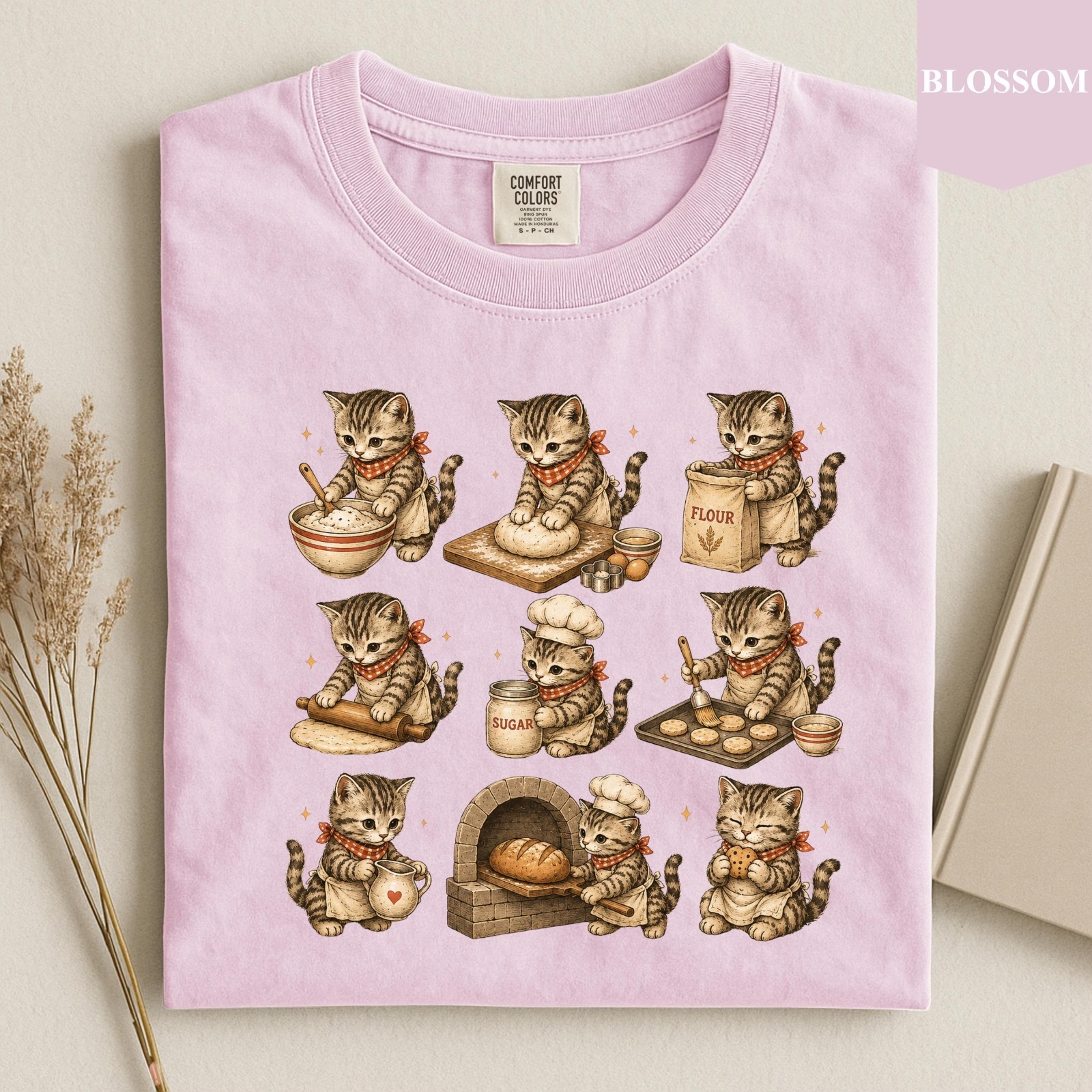 Baking Cat Shirt, Cozy Bakery Cat Tee, Sourdough Cat Lover Gift T-Shirt