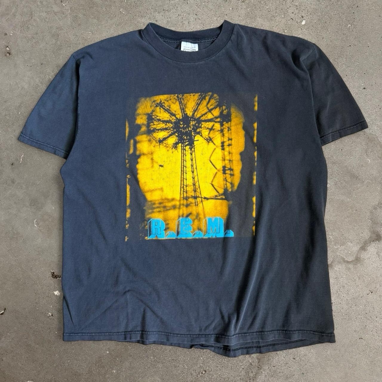 Vintage 90s REM World Your T-Shirt Adult XL 1995 Nice Man Faded Black Music