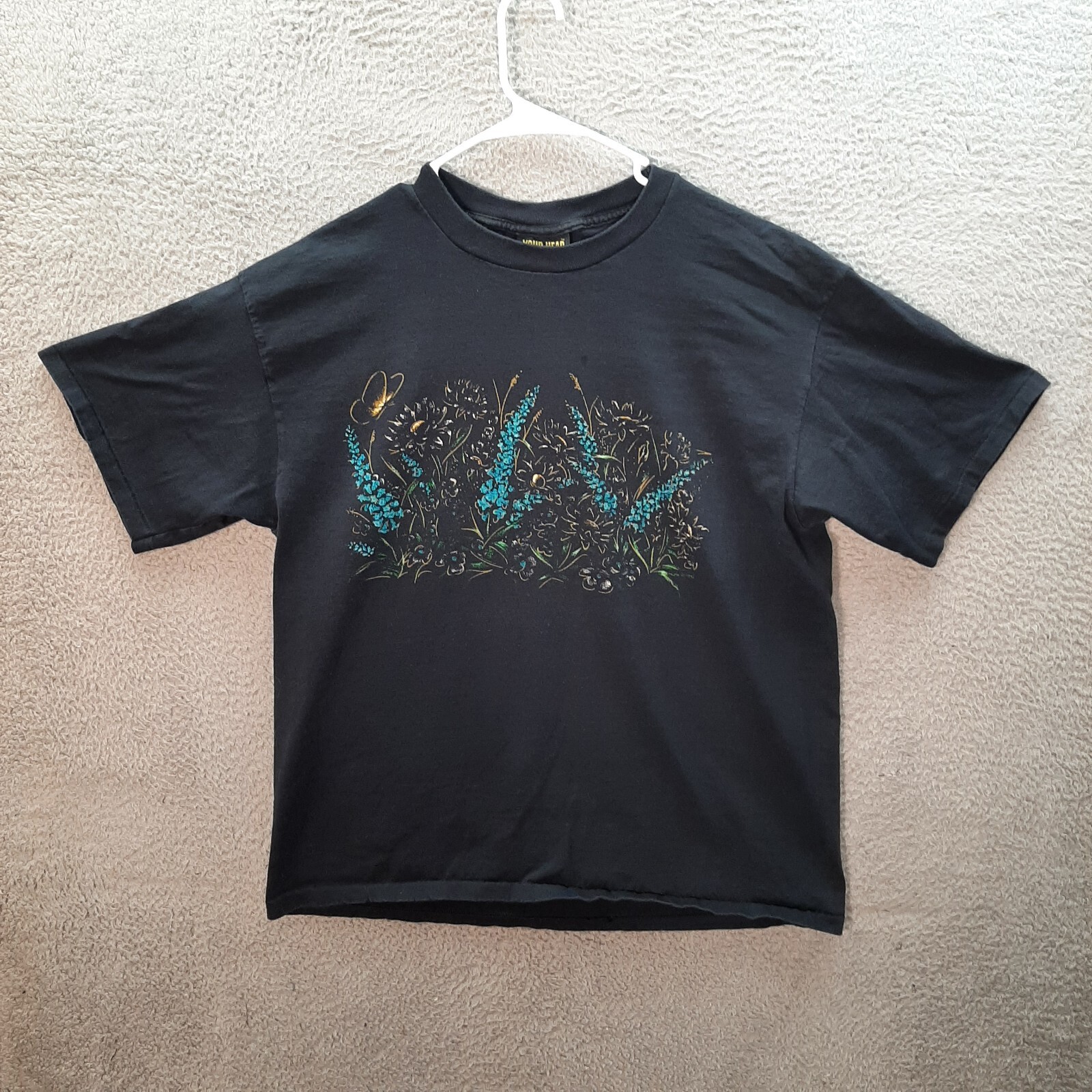 Vintage Your Head Goes Here Shirt Adult Extra Large Black Wildlife Nature 1990s
