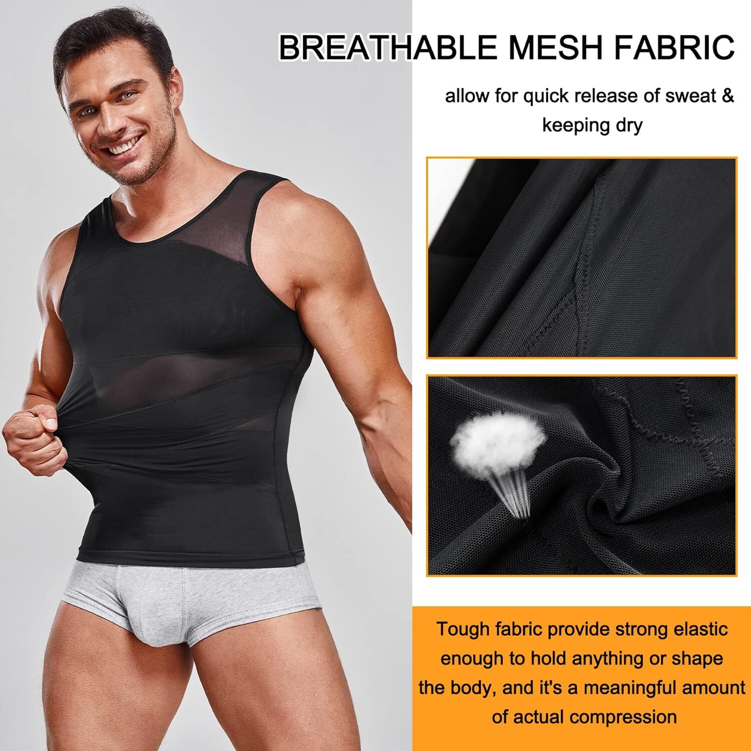 Men Gynecomastia Compression Shirts Tummy Control Body Shaper Tank Top Shapewear