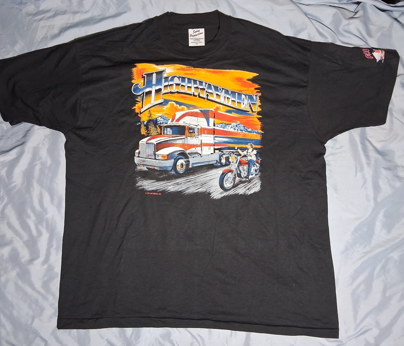 VTG 1995 Boone NC Bike Rally Shirt 2XL Highwaymen Trucker Single Stitch