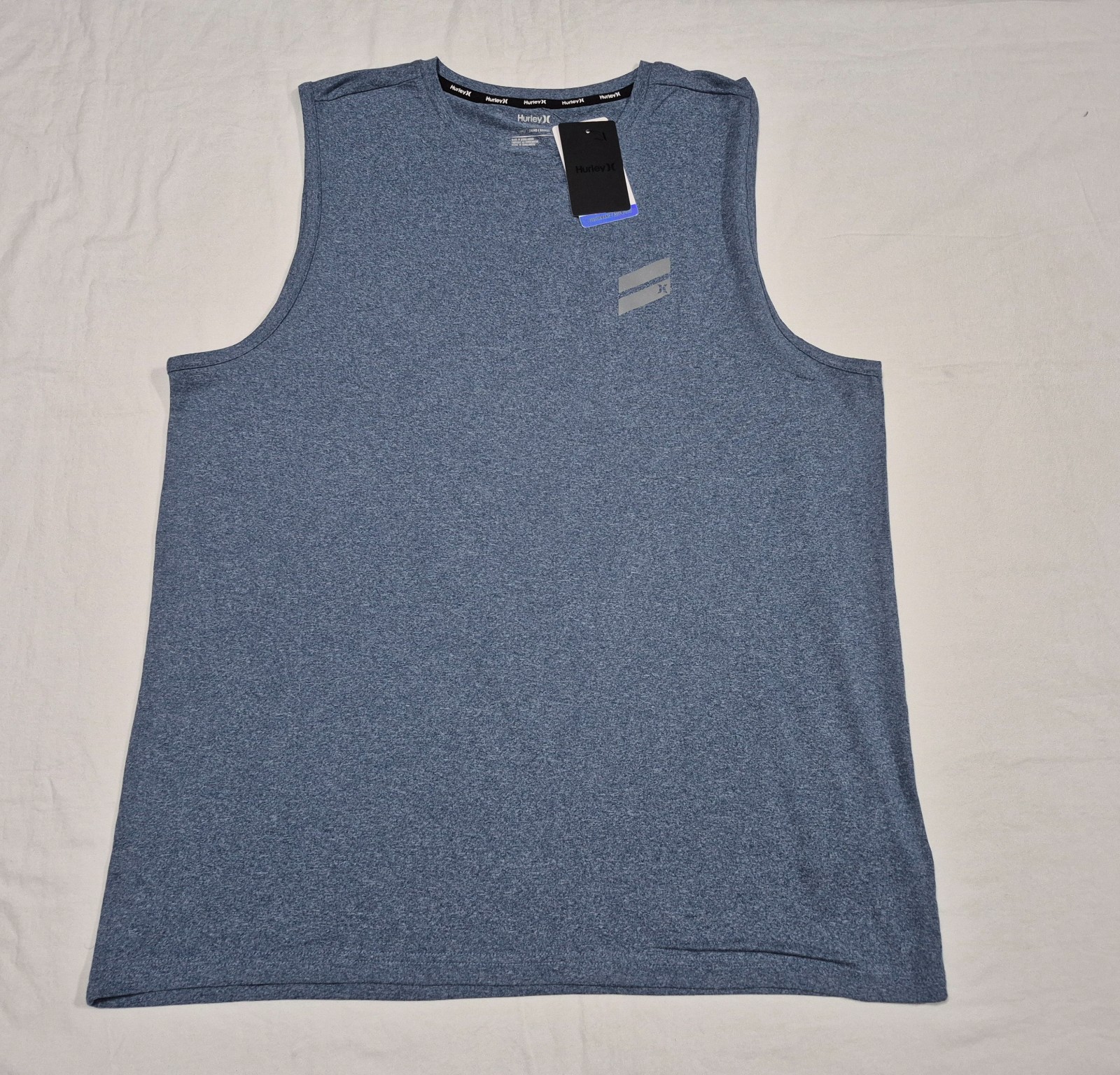 Hurley Men’s Exist Breathe Performance Tank top Poly Gladiator Submarine Blue