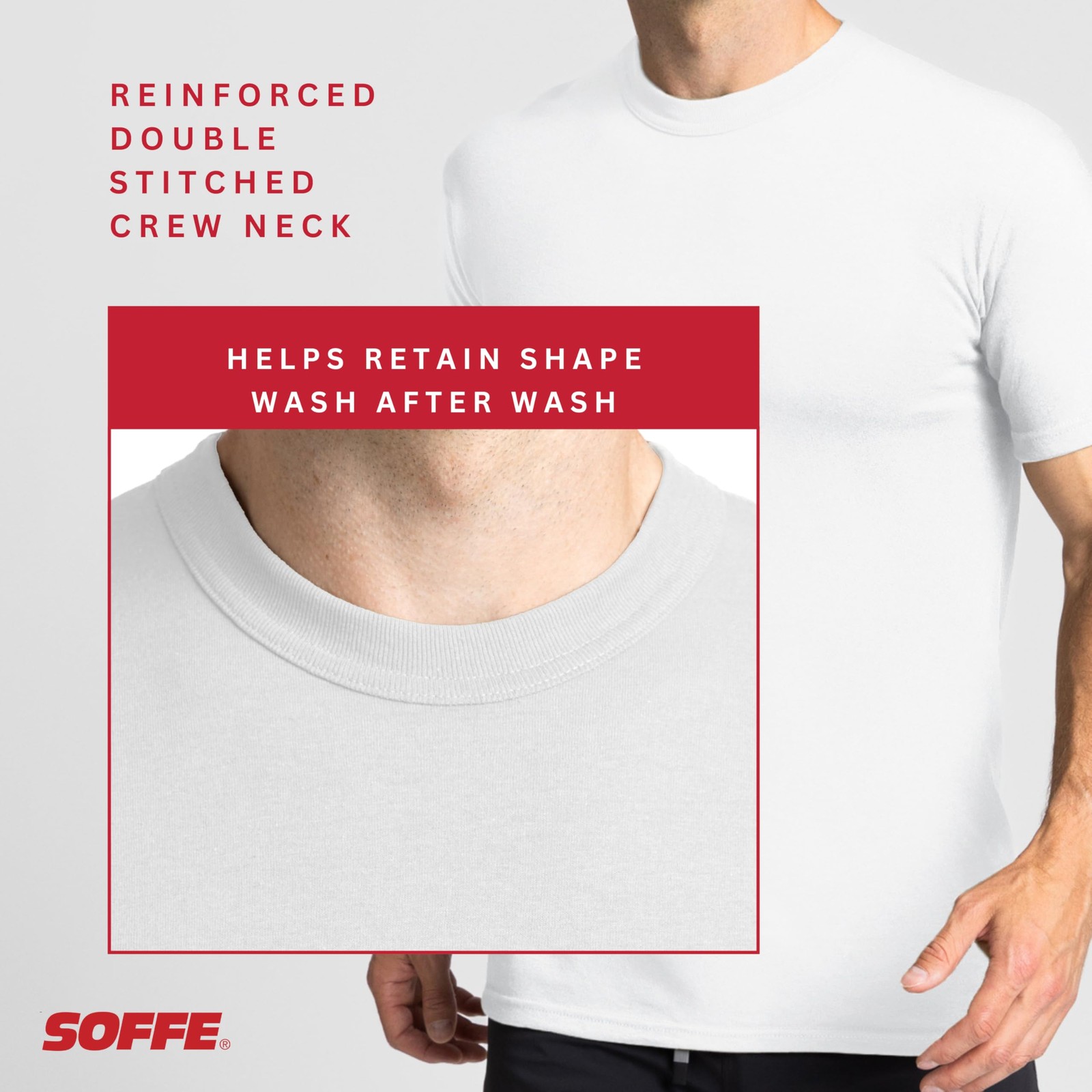 Soffe Mens 3 Pack 4.3 Oz Cotton Military Tee White X-Large 682M-3
