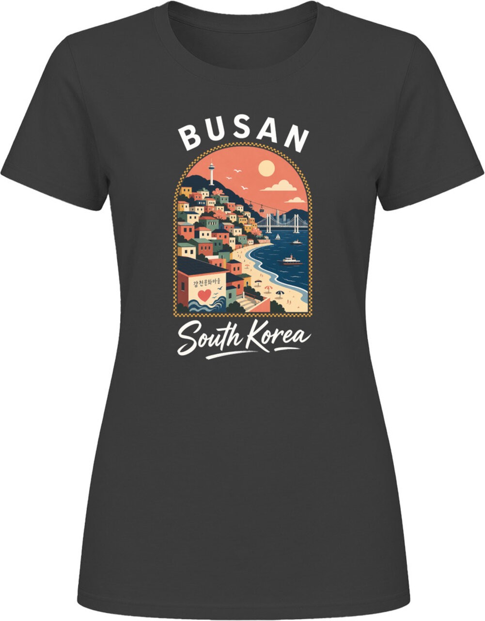 Busan South Korea Gamcheon Beach Tourist Souvenir Travel Vacation T-Shirt