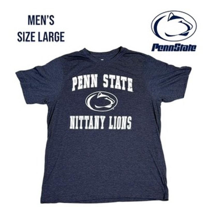 Penn State Men’s Shirt Large Navy Nittany Lions Football NCAA Gym Athletic Fit