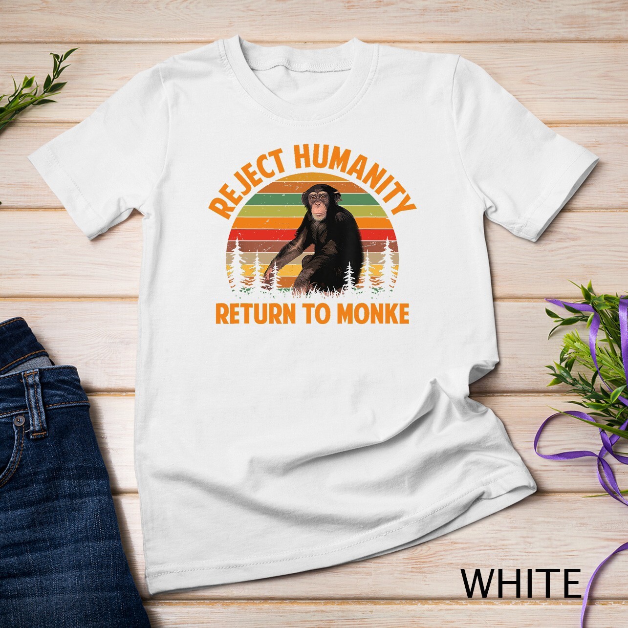 Funny Reject Humanity Return to Monke Meme Monkey Evolution Unisex T-shirt