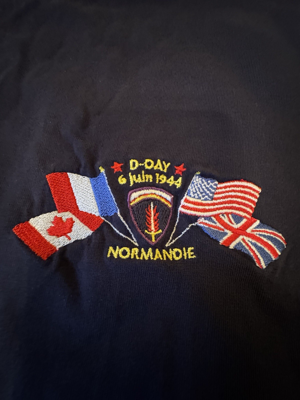 Slazenger WWII Normandy D Day Large T Shirt Mens June 6 1944 Normandie