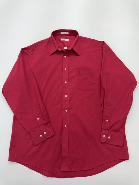 Pierre Cardin Men Red Tailored Poplin Button-Up Shirt 17 38/45 No. 1 Condition