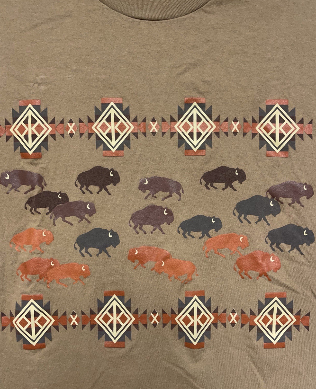 Pendleton Shirt Men S Beige Western Buffalo Tribal Aztec Graphic T Shirt Tee
