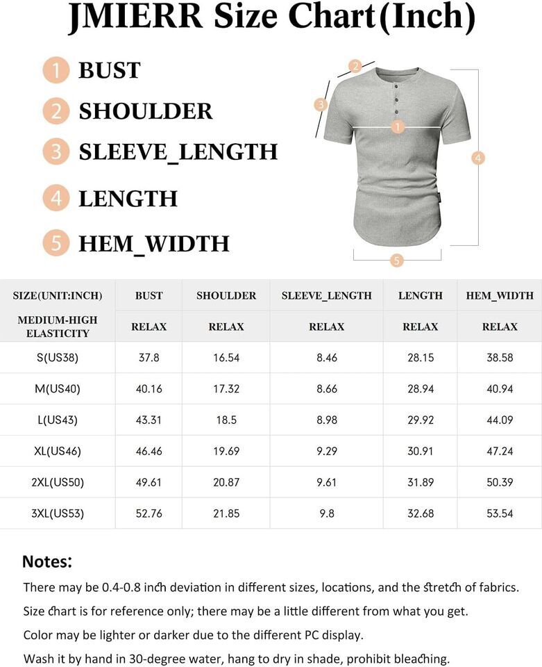 Men’s Muscle Slim Henley Shirts Crewneck Longline Athletic Gym Workout