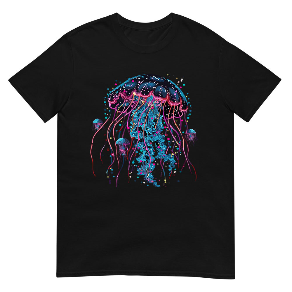 Artistic Deep Sea Jellyfish T-Shirt – Aquatic Animals Novelty Graphic