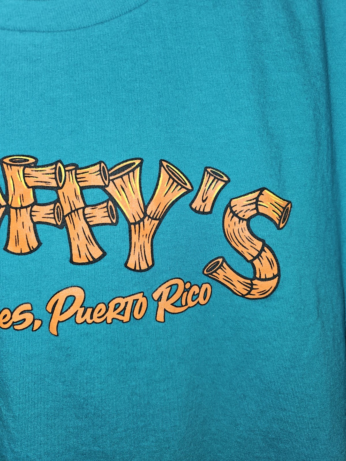 Duffys Vieques Puerto Rico Medium Mens Blue Double-sided Graphic Logo Tshirt