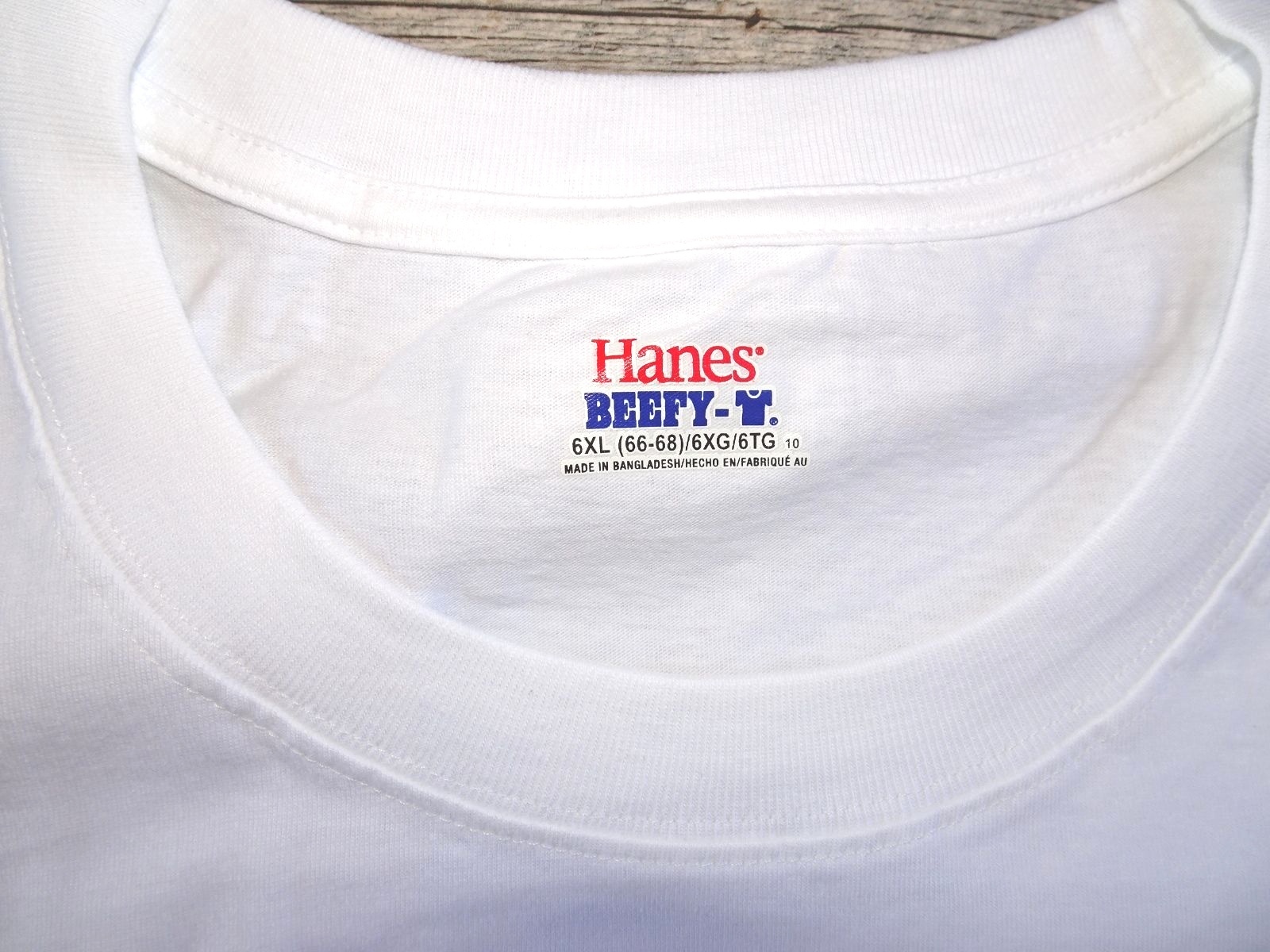 New Men’s HANES Crew Neck Tagless Beefy T – White – Small, 3XL, 4XL, 5XL & 6XL