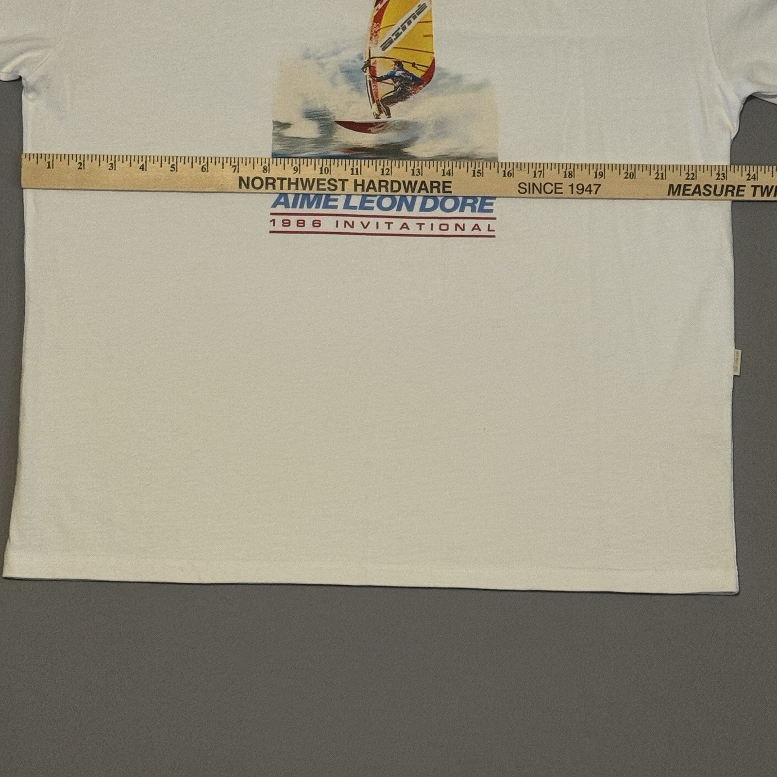 Aime Leon Dore White Wind Surfer Boating Tee Logo Large L NY Spring Summer ALD