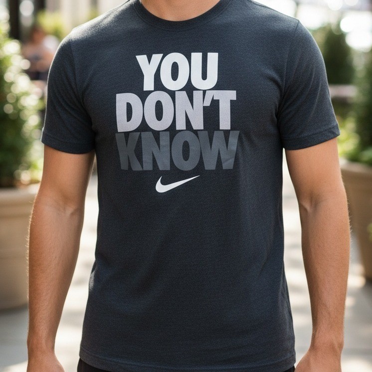 Nike Athletic Dept You Don’t Know Graphic T-Shirt Black Regular Fit XL