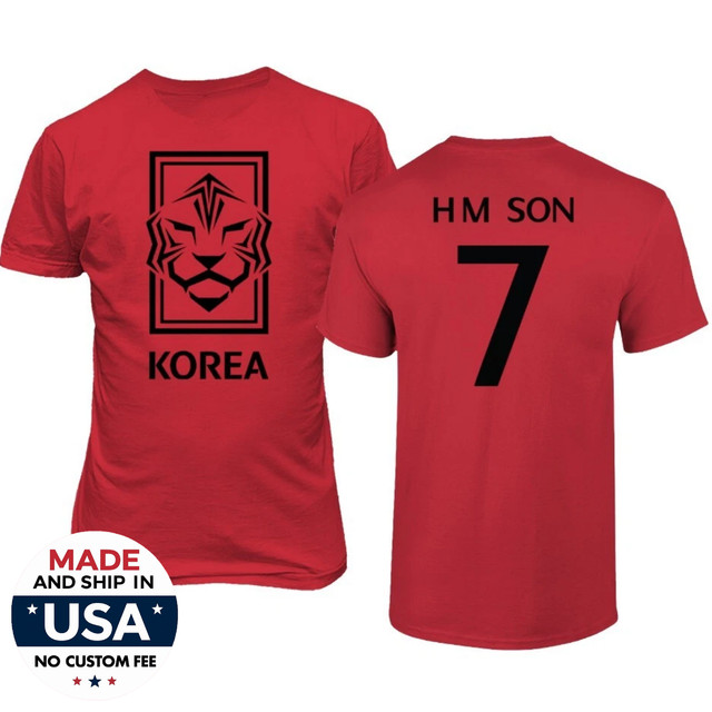South Korea Soccer #7 Heung-Min Son World Football Adult and Youth T-Shirt Tee