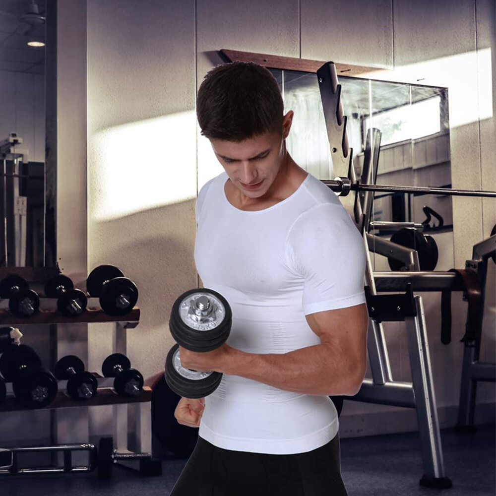 SecondSkin Men’s Abs Shaper Cooling T-Shirt Compression Shirt Slimming Shapewear