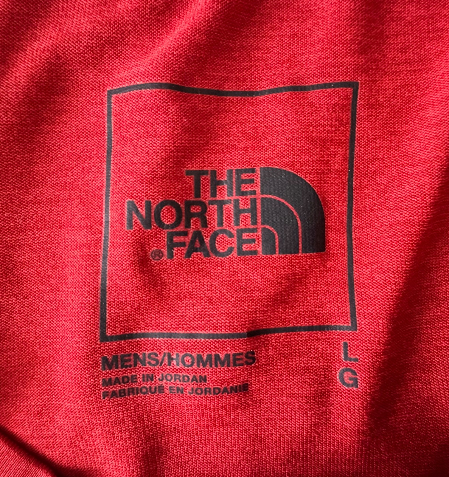 NWOT The North Face Men’s Crewneck Tee T-Shirt Top Red Size Large Poly Blend