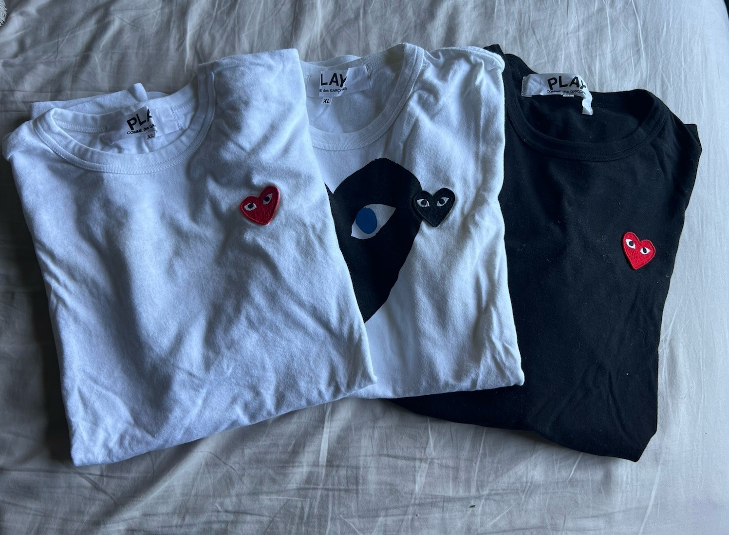 Comme des Garçons CDG PLAY Heart T-Shirt Lot Bundle Size XL MEN’s