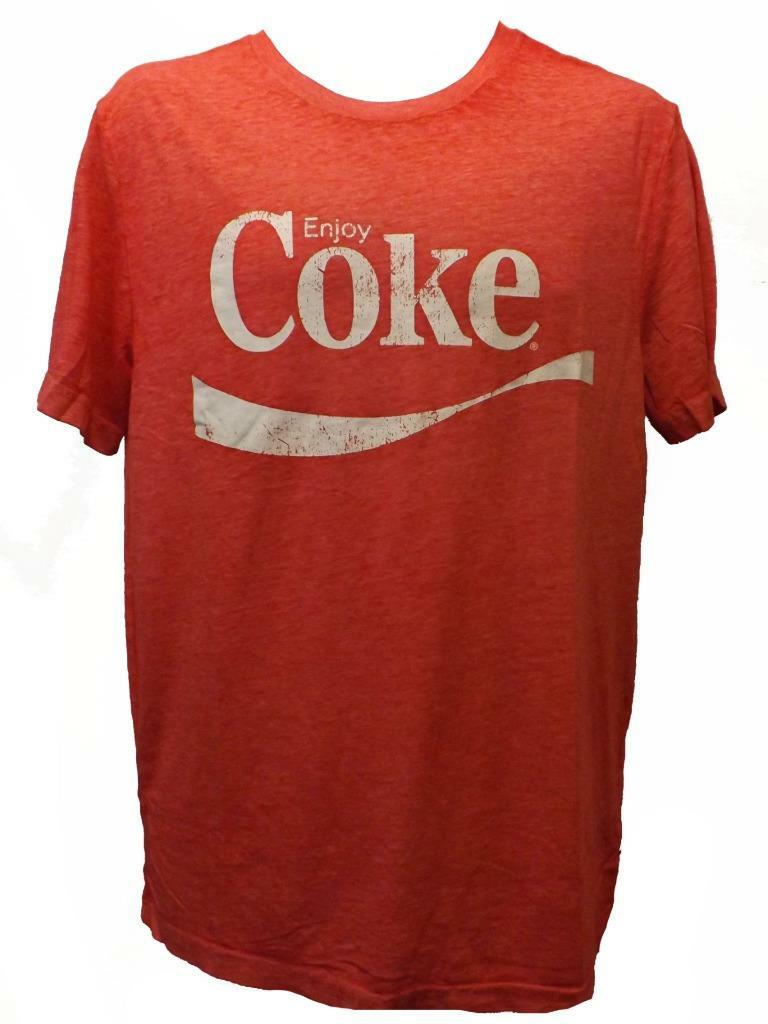 New Coca Cola Coke Mens Size M Medium Vintage Look Distressed Red Shirt