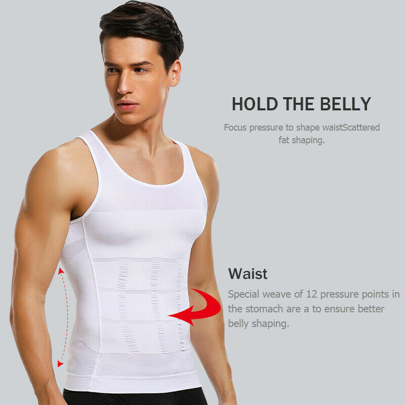 Men’s Chest Compression Shaping Vest Tummy Control Shirt Hide Gynecomastia Moobs