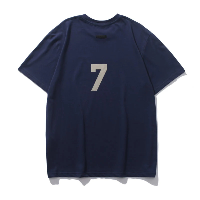 Fear Of God Shirt Mens L Navy Blue 7 Back Graphic Made USA Cotton