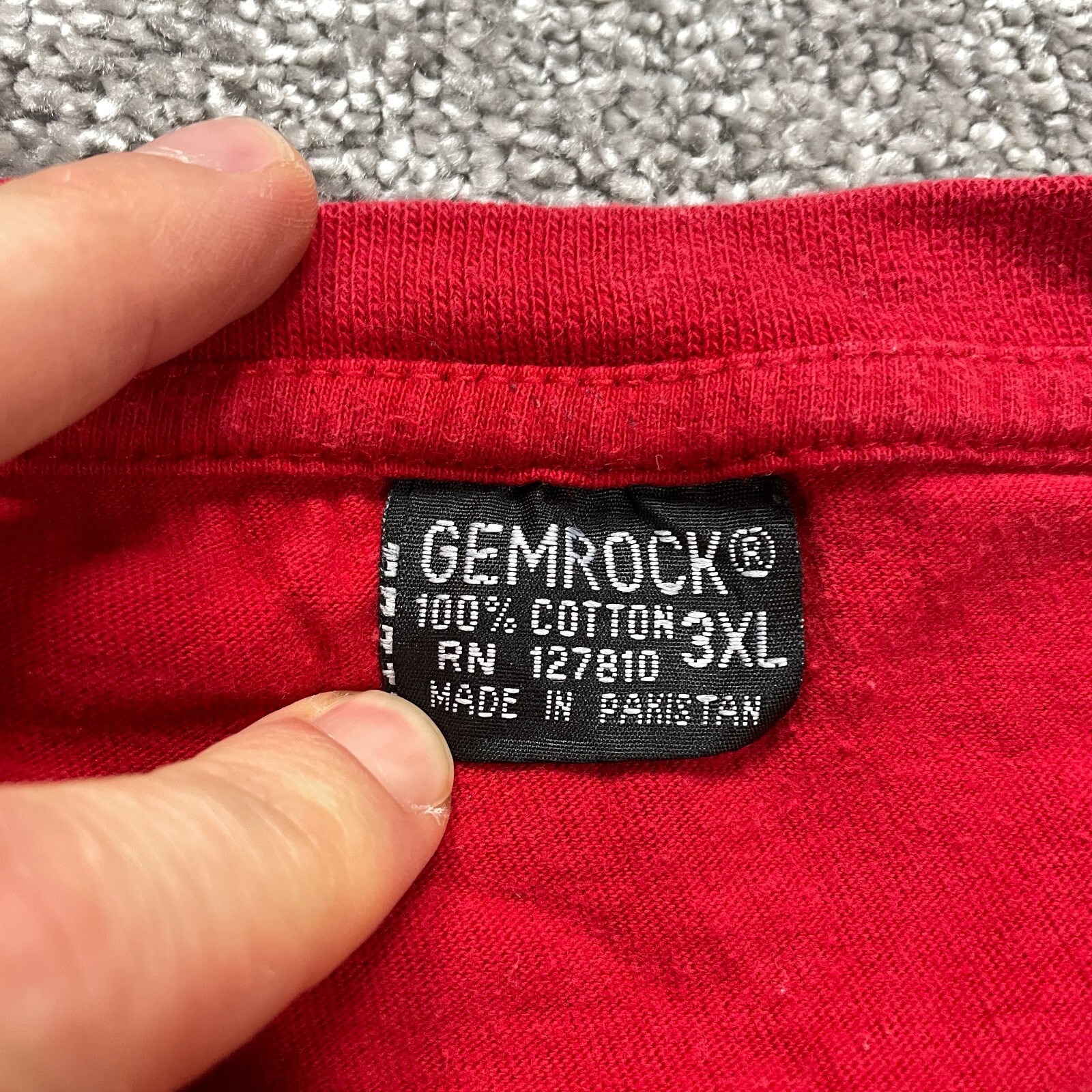 Gemrock Basic Tee T-Shirt Mens 3XL Red Crew Neck Short Sleeve Cotton Casual Top