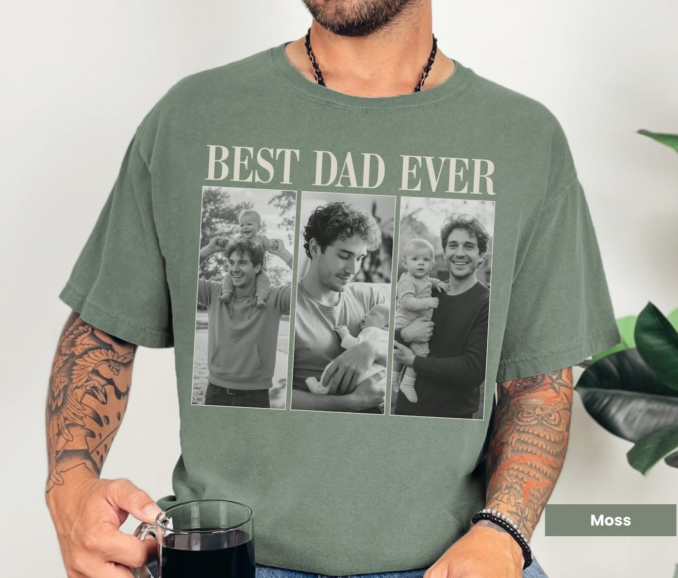 Custom Photo Dad Shirt Personalized Dad Picture Unisex Graphic Tee