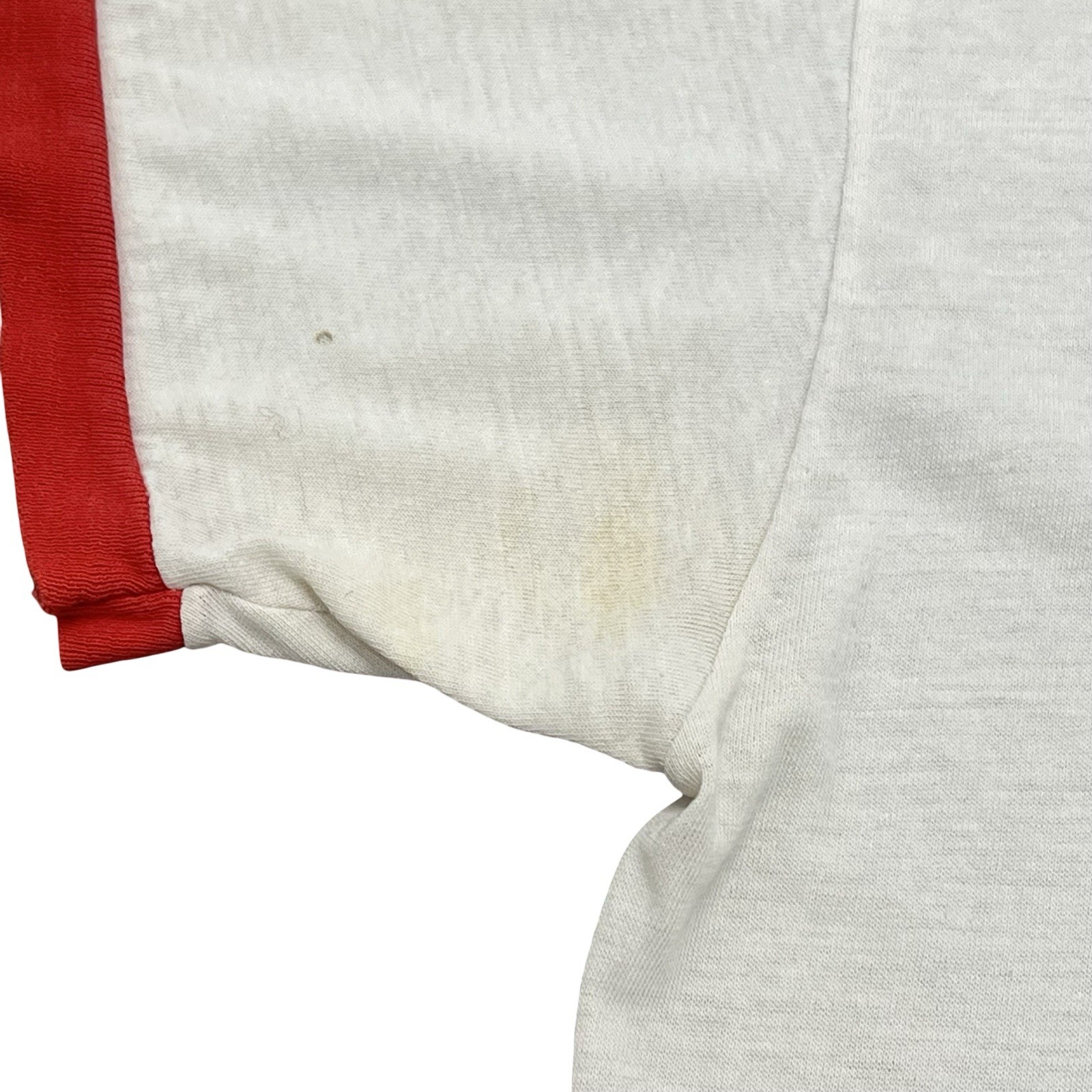 Vtg 70s Tee Shirt, Small White/Red Zenith 1976 Ringer