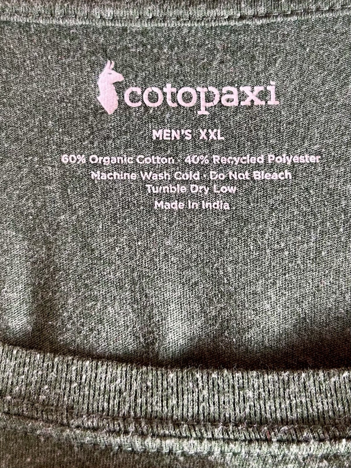 Cotopaxi Men’s XXL Short Sleeve T-Shirt Do Good Graphic Green Organic Cotton