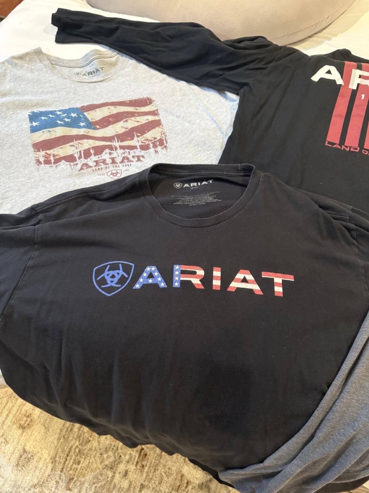 Ariat Men’s Gray Long Sleeve Graphic Logo Crew Neck T-Shirt Size XXL