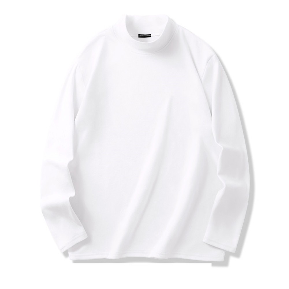 Casual Men Half Turtleneck Inner Layer Long Sleeve Top Loose Fit for Daily Wear