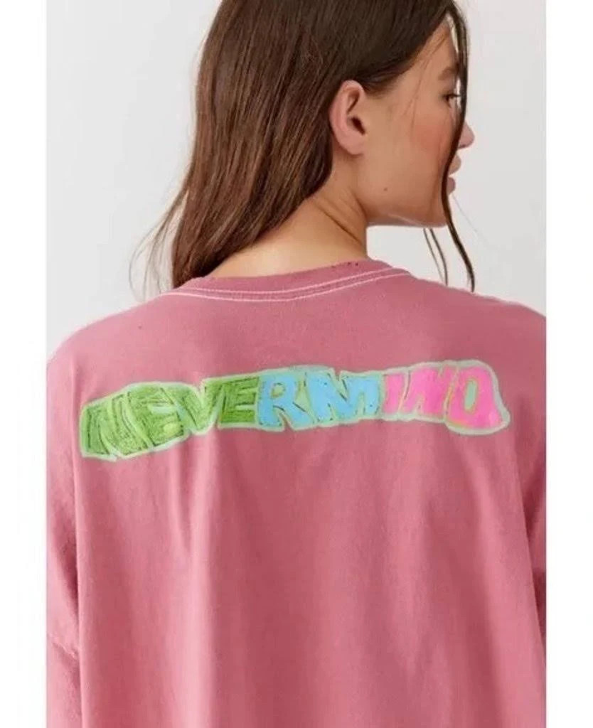 Nirvana Distressed T-Shirt Dress Pink New