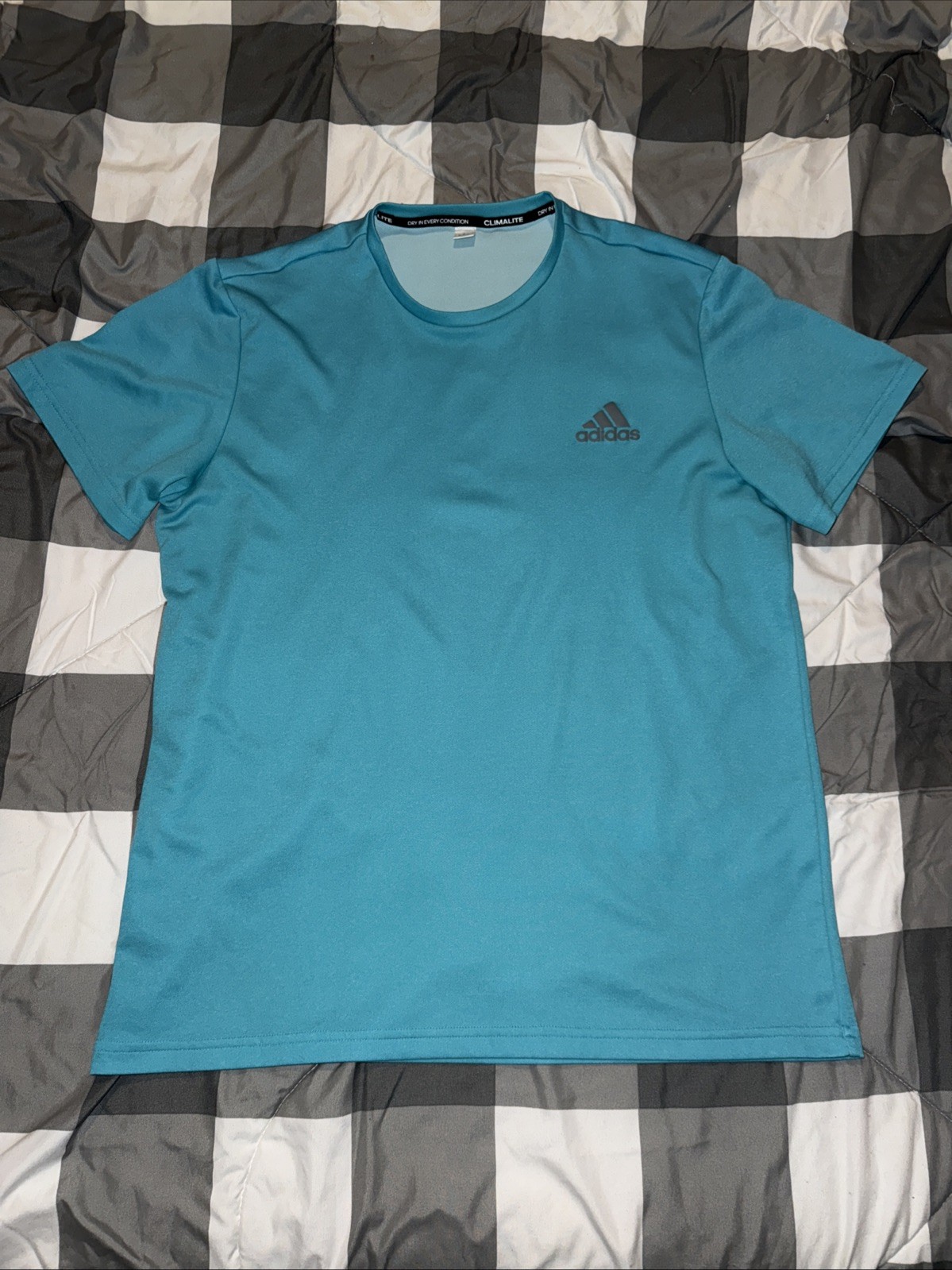 Mens Adidas T-Shirt Ultimate Tee Climate Blue LARGE running Exercise Casual