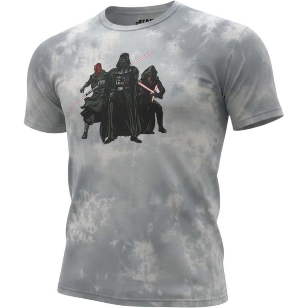 Star Wars The Dark Side Tie Dye Shirt Mens Large Darth Vader Maul Kylo Ren Grey