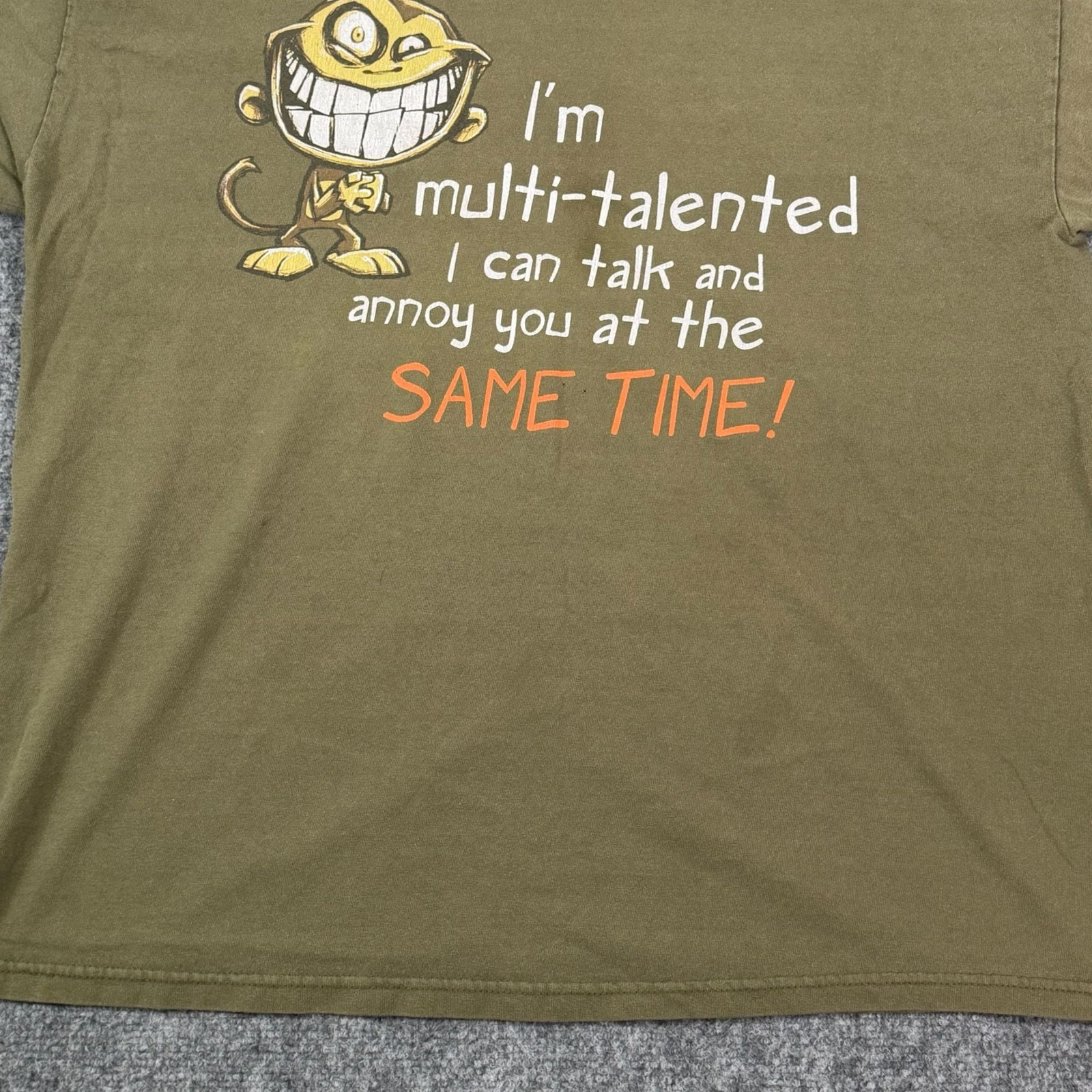 Vintage Y2K Stars Apparel & Action Multi-Talented Graphic T-Shirt Olive