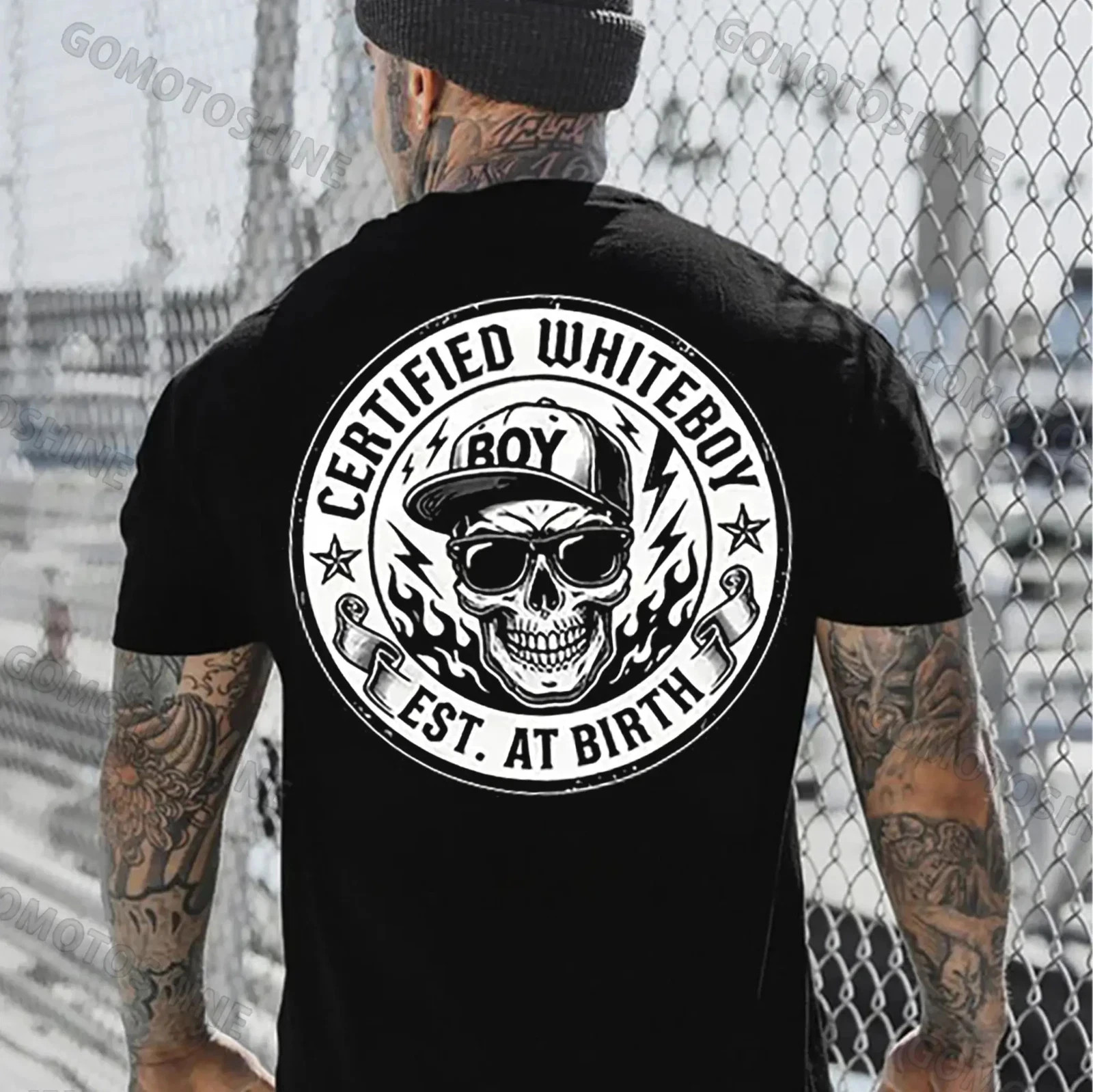 CERTIFIED WHITEBOY Street Skull T-Shirt , Menswear, Streetwear