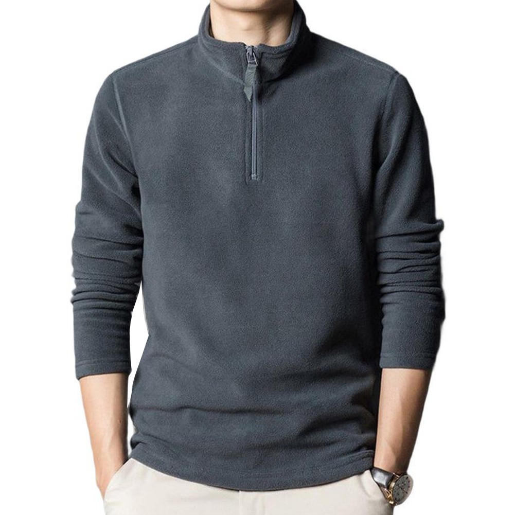 Mens Fleece Pullover Jacket Half Turtleneck Sweatshirt Casual Outdoor Wear