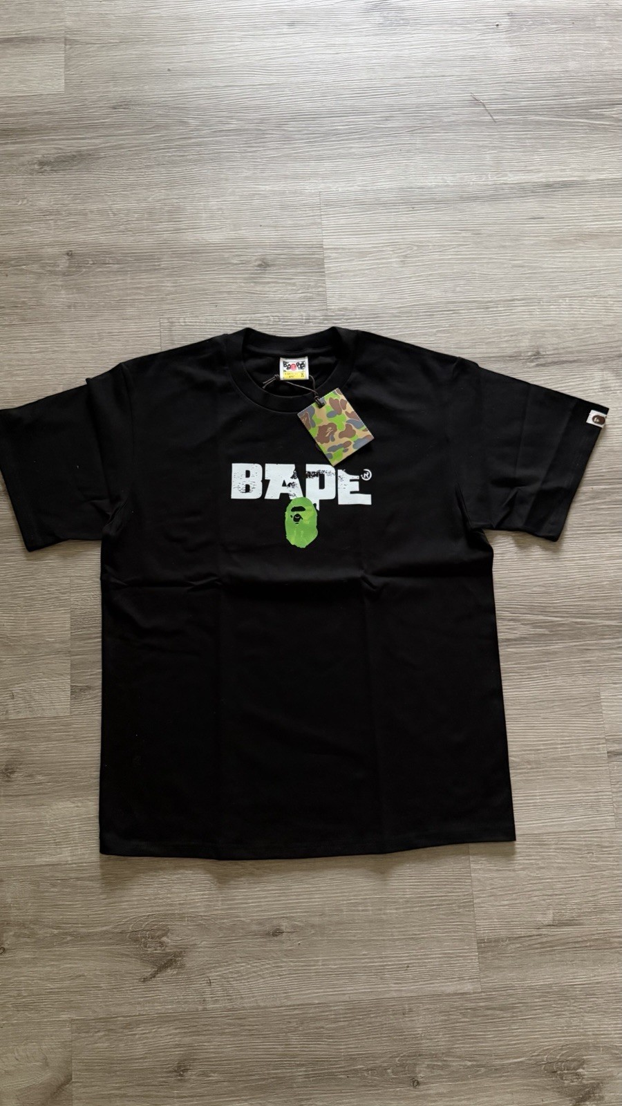 A Bathing Ape BAPE Men’s Black Graphic Logo Print Crew Neck T-Shirt Size M