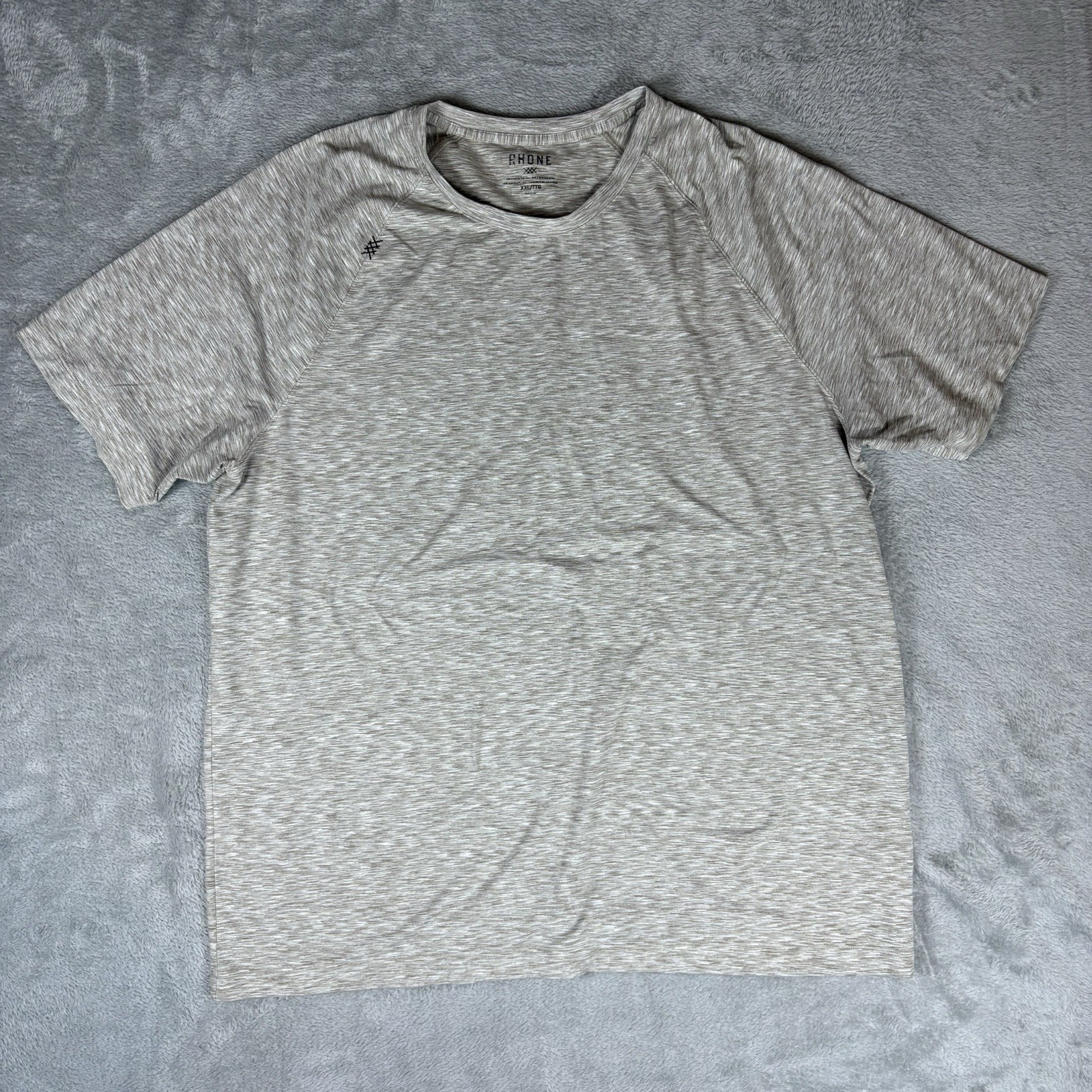 Rhone Shirt Mens XXL Brown Stretch Lightweight Gym Training Crew Neck