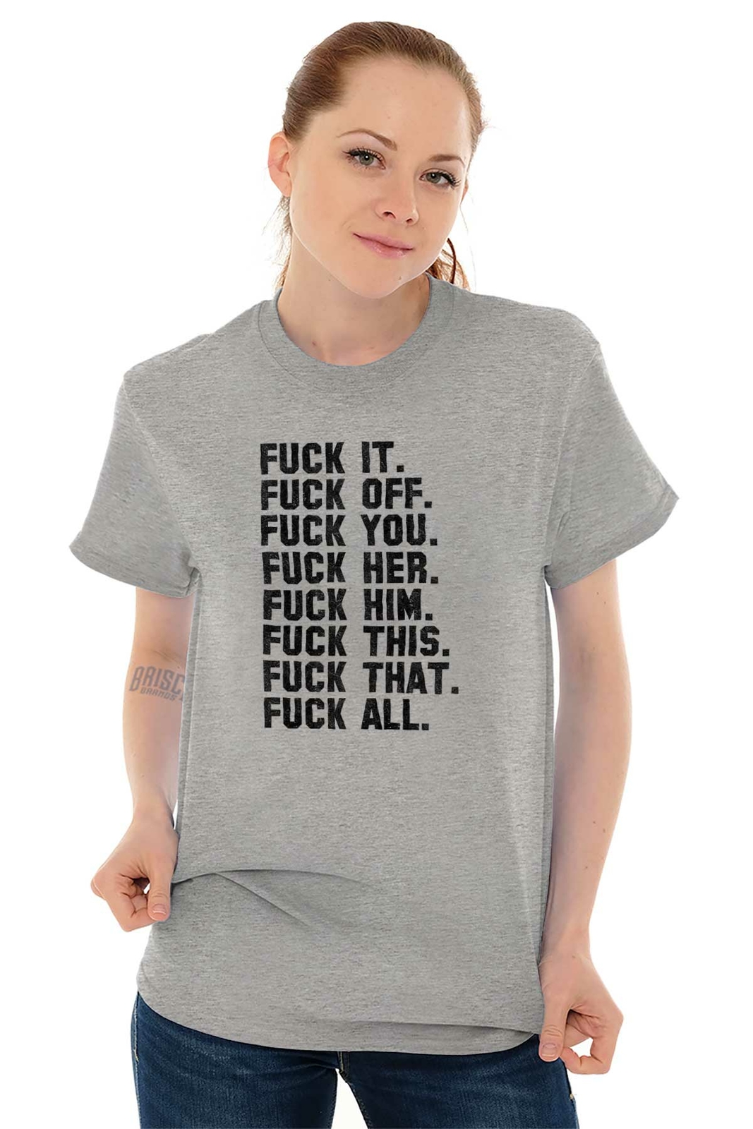 F**k It All Funny Offensive Rude Novelty Gift Womens or Mens Crewneck T Shirt Te