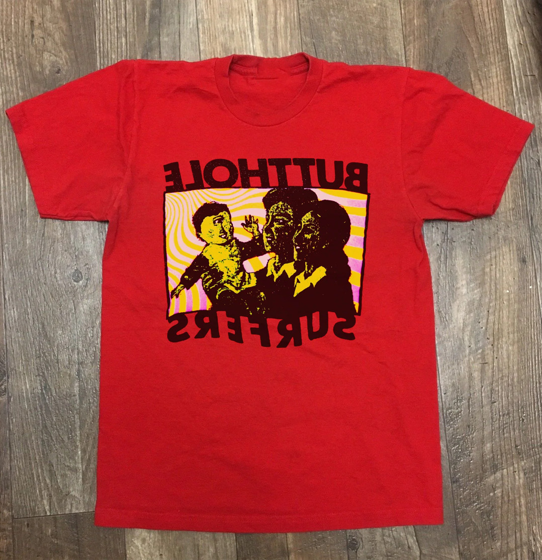 Black Rare Butthole Surfers band Graphic red Unisex Shirt All Size 1TR80