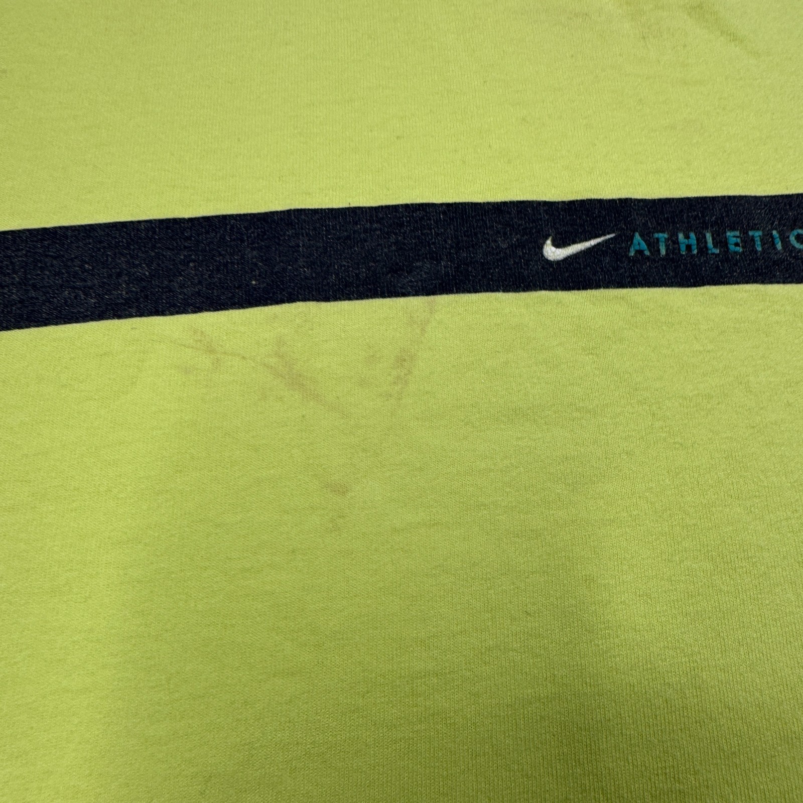 Vintage 90s Nike Swoosh Athletics Shirt Adult M Lime Green Short Sleeve Crew