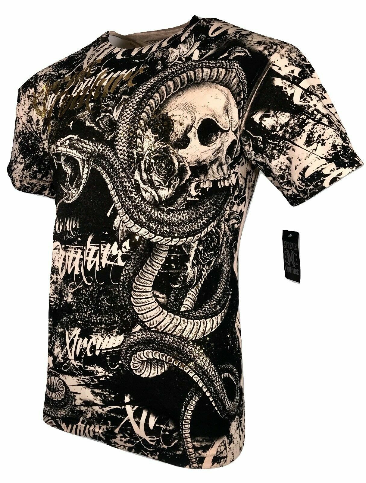 Xtreme Couture By Affliction Men’s T-Shirt BLACKTOOTH Skull Biker MMA XS-5X
