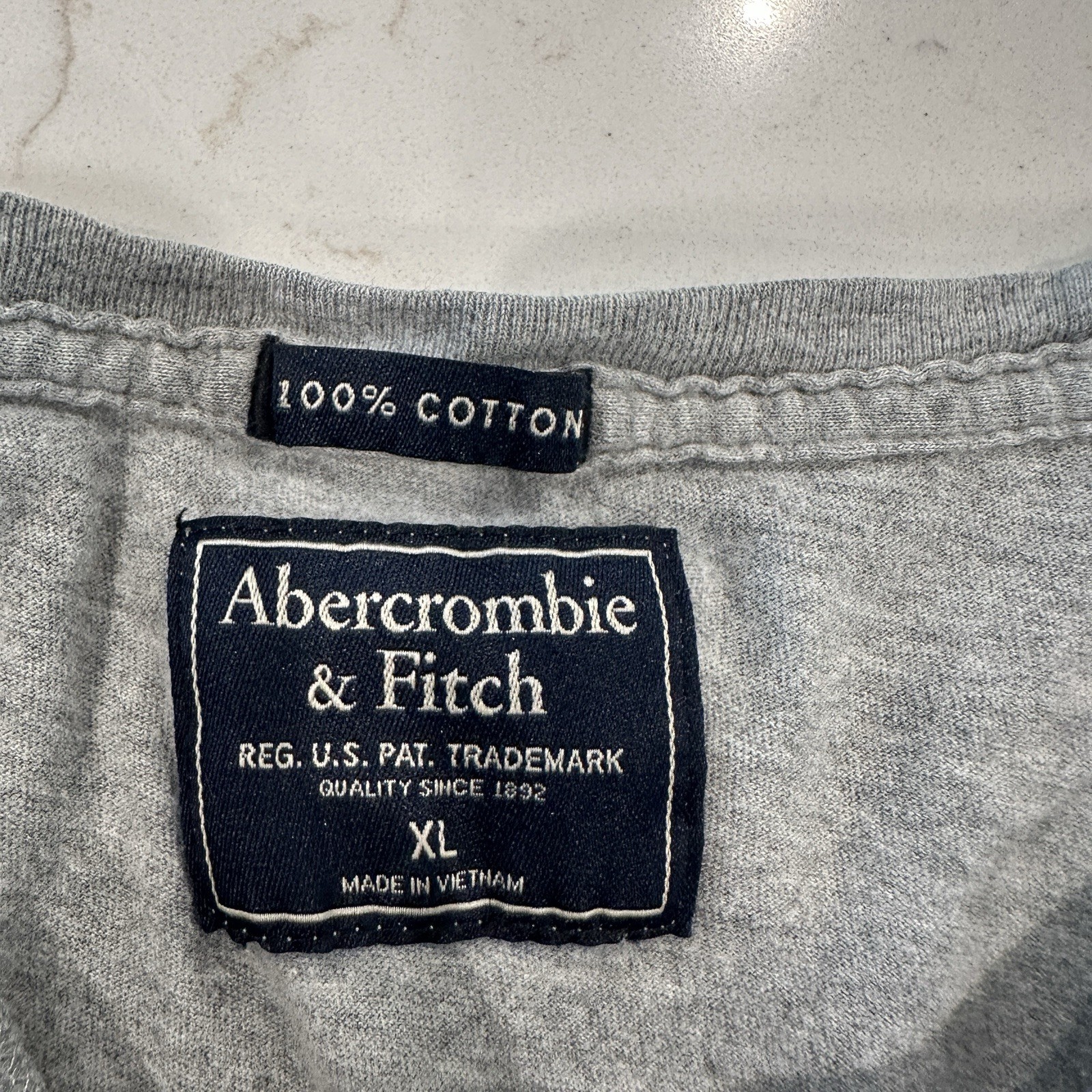 Vintage Y2K Abercrombie & Fitch Gray Moose Logo T Shirt Mens XL Crew Neck Green