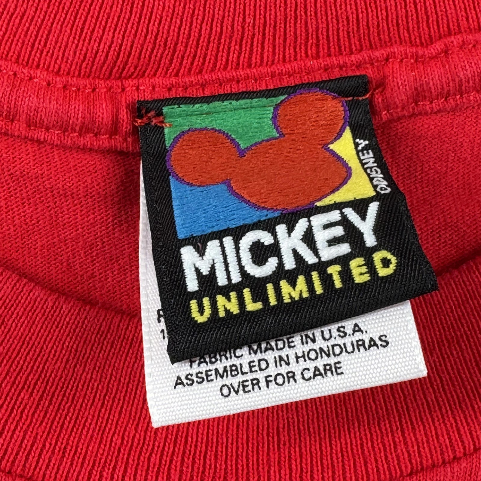 Vintage Mickey Unlimited Disney T-Shirt XL Red Mickey and Goofy Butterfly Net