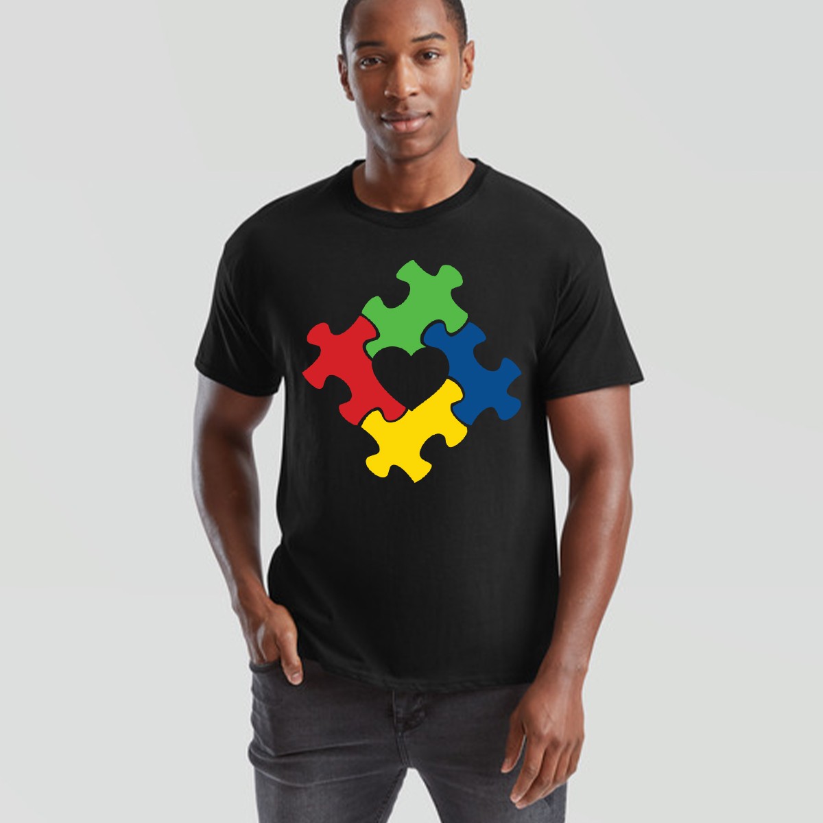Colorful Abstract Puzzle Piece Support Unisex Tshirt Neurodiversity Support